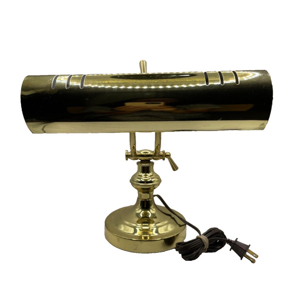 Vintage Underwriters Laboratories Portable Gold Adjustable Baker's Piano Lamp - Picture 3 of 11